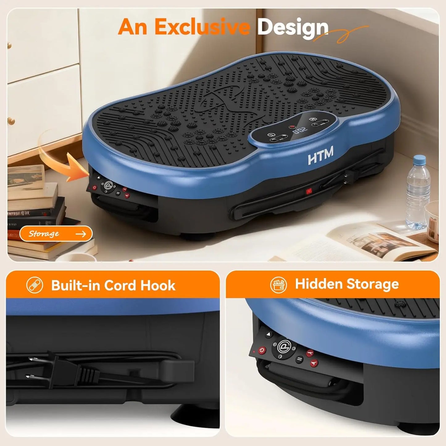 HTMM Fitness Vibration Plate Whole Body Exercise Machine With 120 Speed Levels