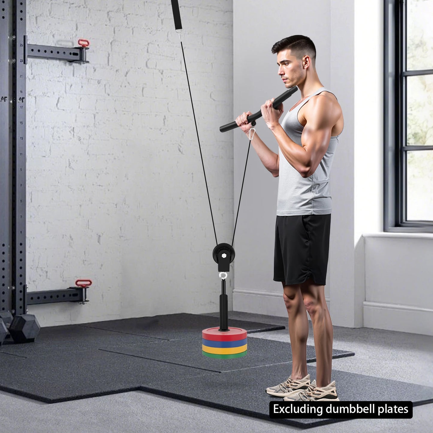 Pulley System Gym Cable Weight Lat Pull Fitness 120kg Capacity