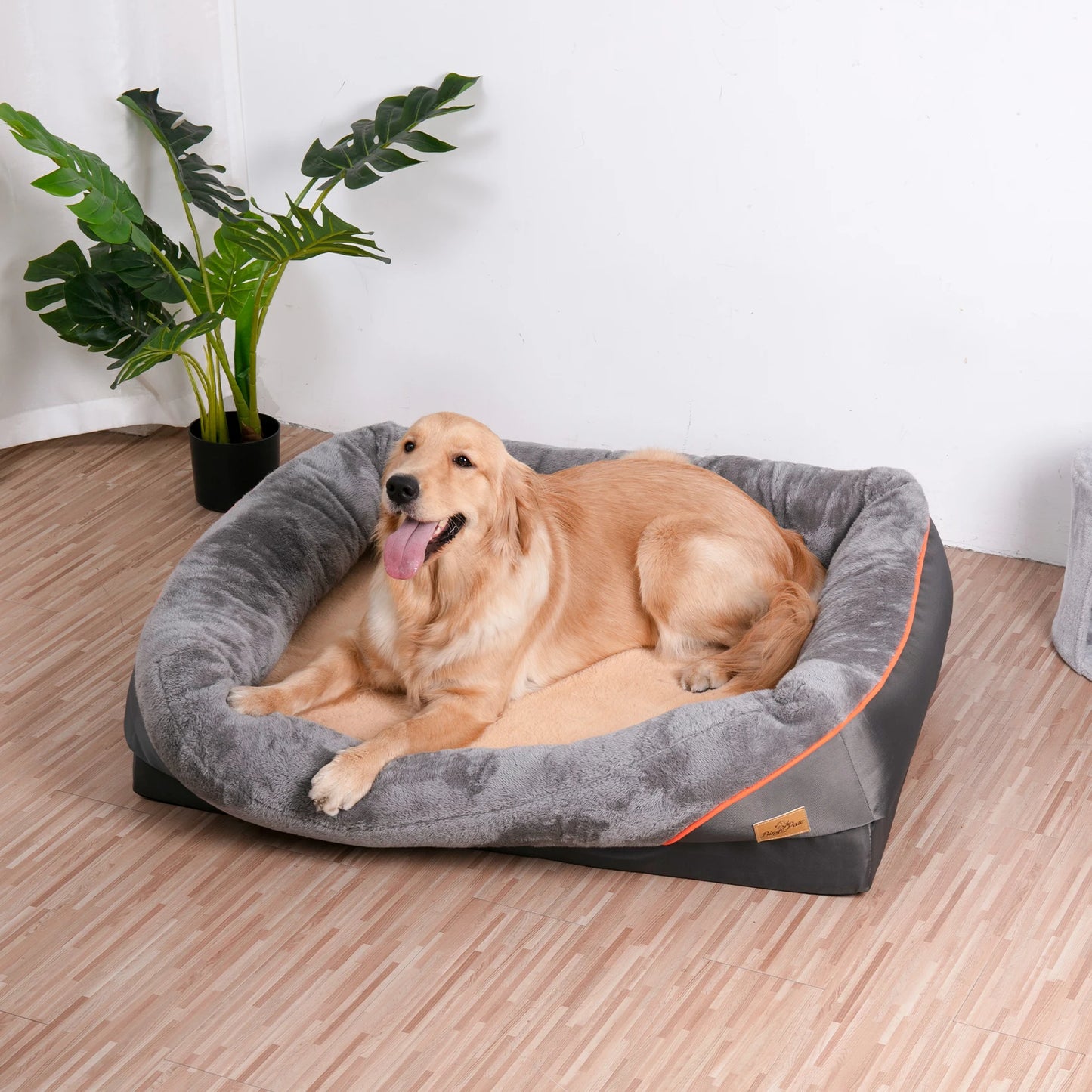 BINGOPAW Orthopedic Memory Foam Dog Bed Bolstered Couch Waterproof
