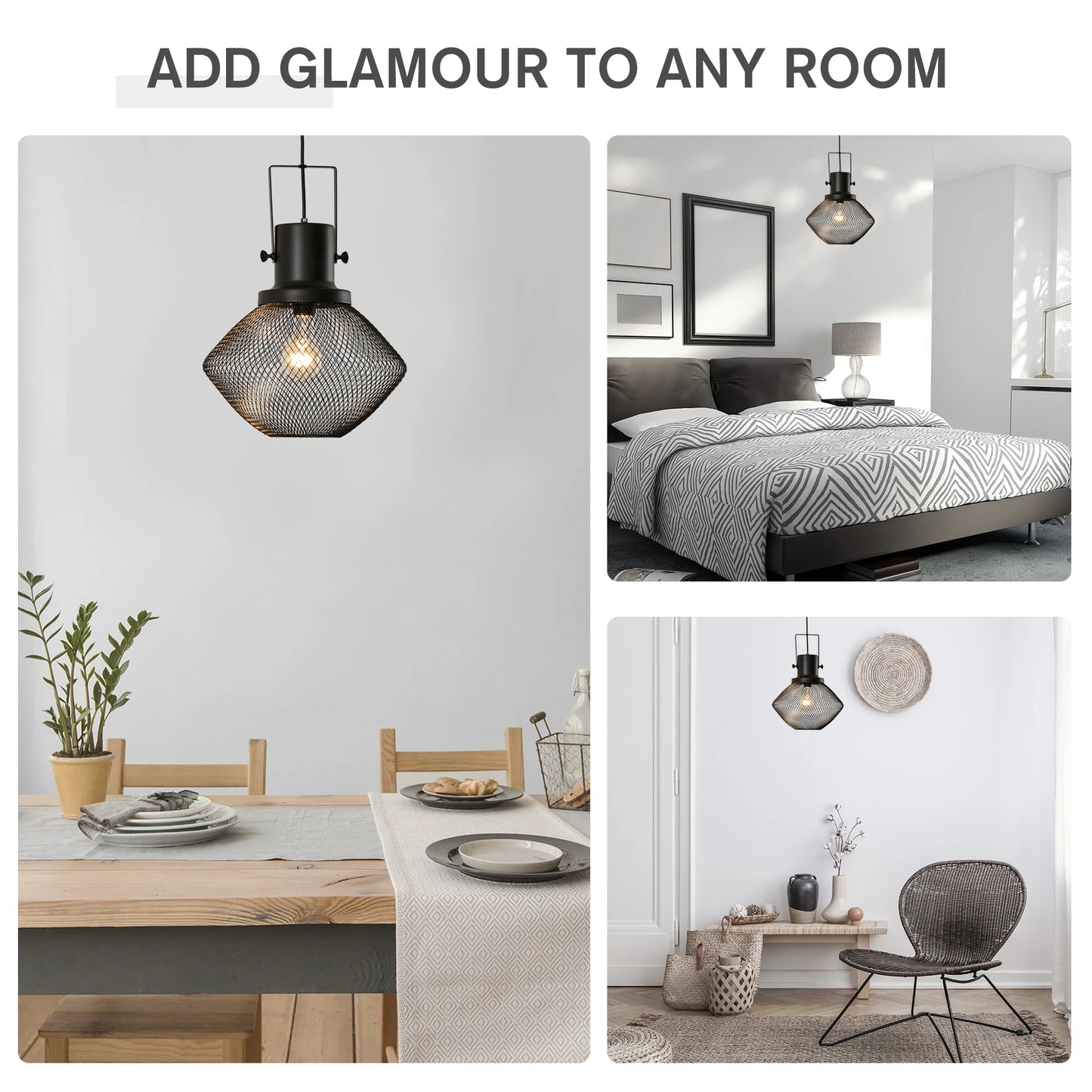 Industrial Pendant Light Fixtures With Adjustable Chain Metal Frame