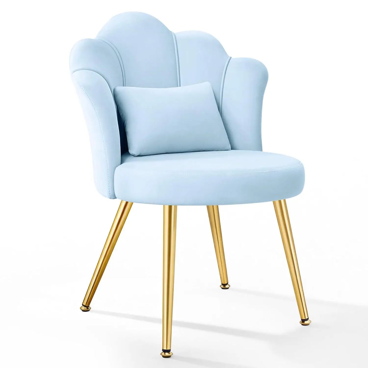 Petal Vanity Chair With Flower Backrest And Golden Metal Legs