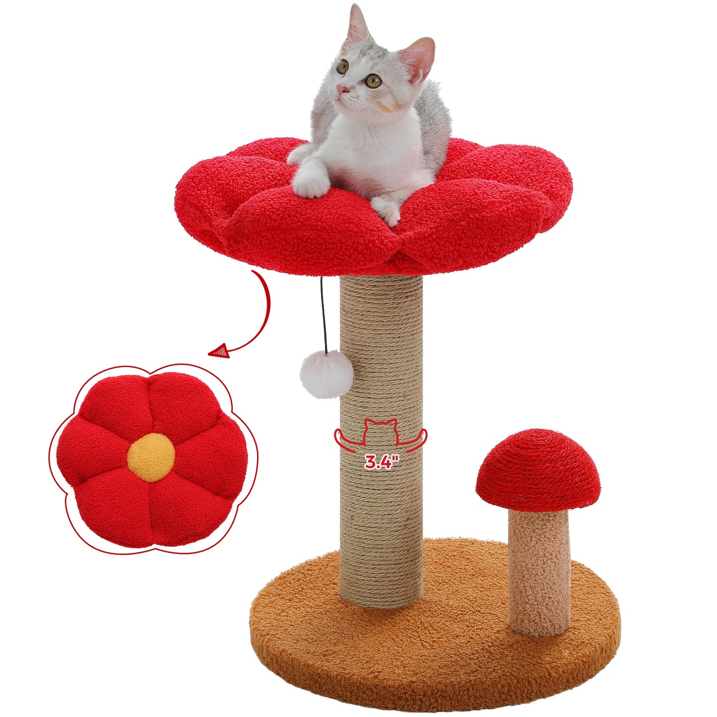PAWZ Road Double Tier Cat Scratching Post With Flower Bed