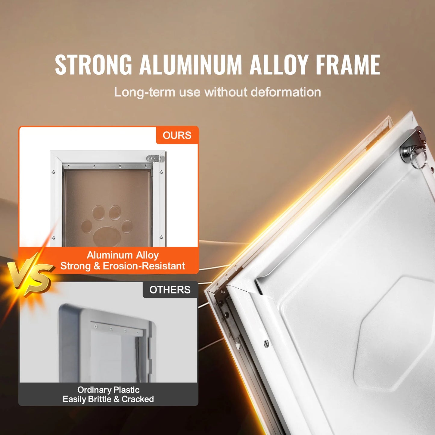 NONEDogDoor Pet Door Aluminum Frame With Lockable Flap