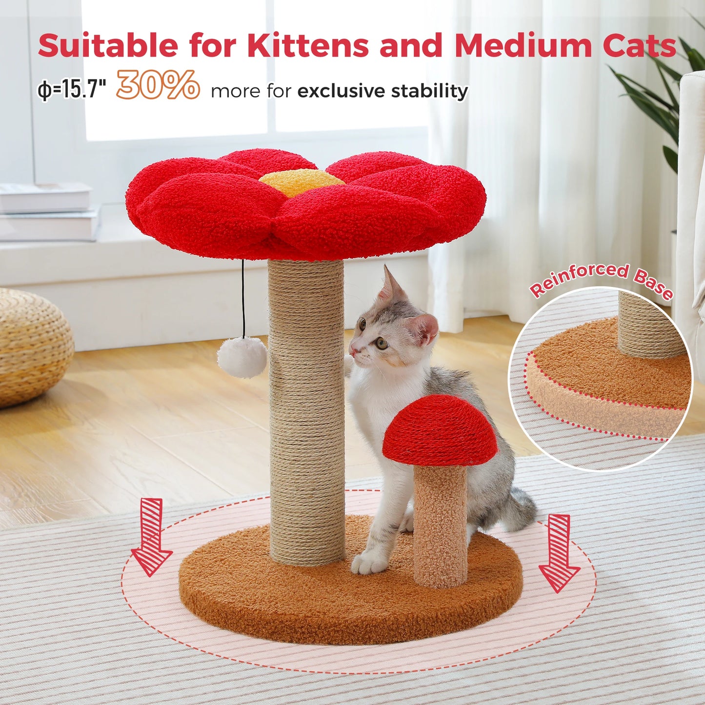 PAWZ Road Double Tier Cat Scratching Post With Flower Bed