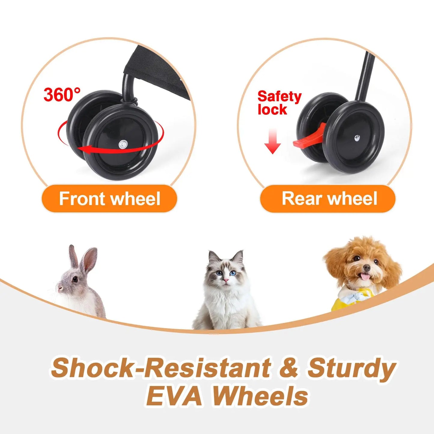 Travel Portable Dog Stroller Up To 33 Lbs For Pets