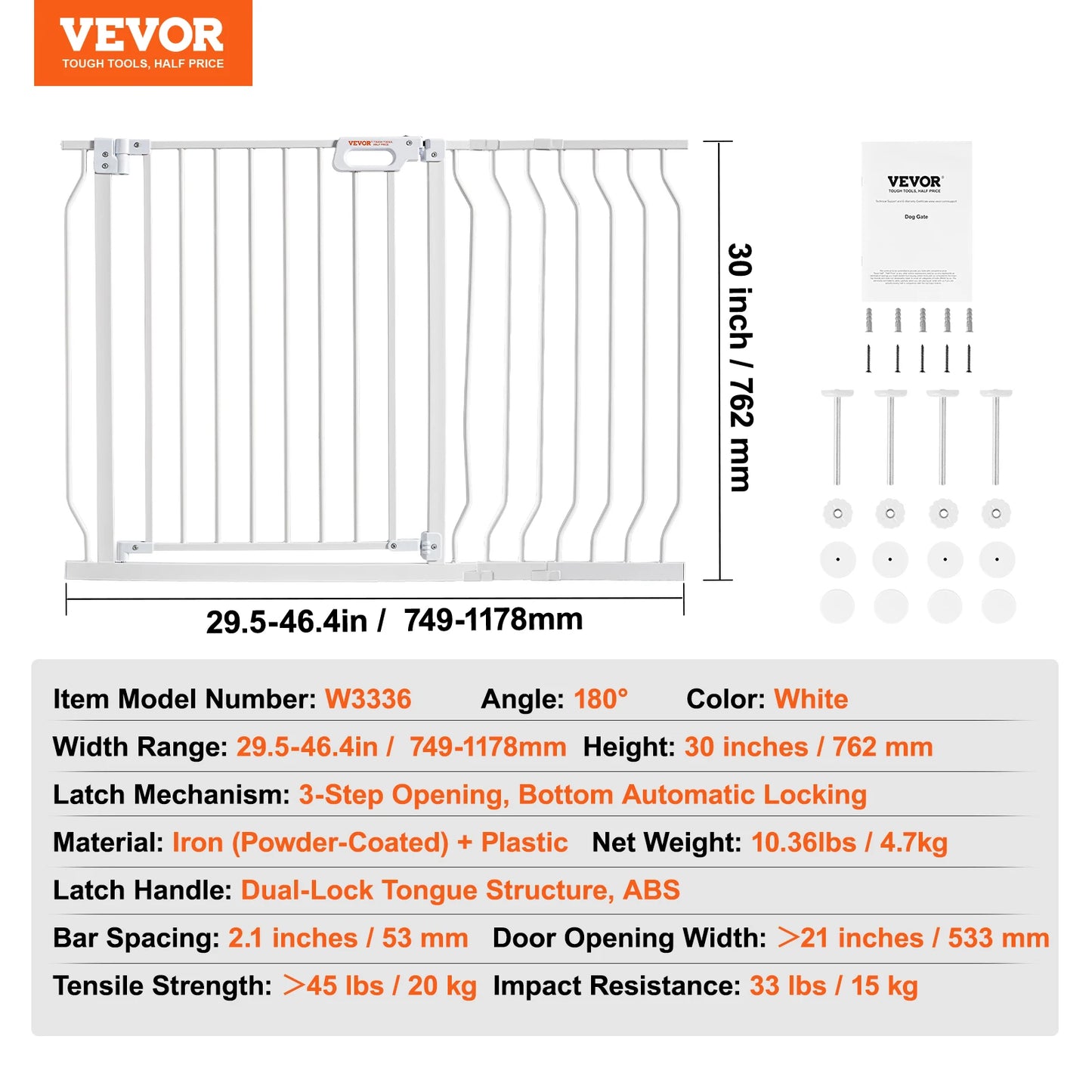 SucceBuy Baby Gate Pressure Mount Walk Through For Home Doorways