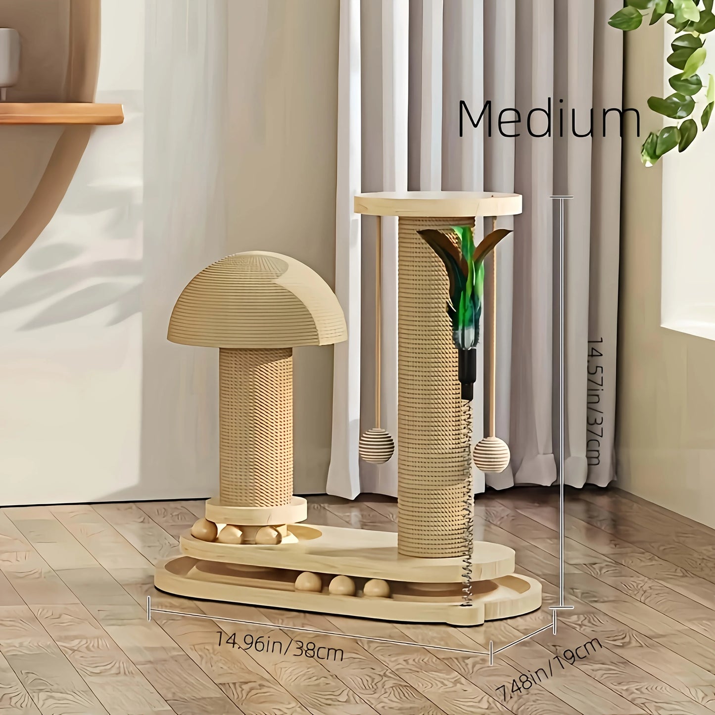 CZBNYX Three Tier Interactive Cat Scratching Post Tower With Jute Ball Track