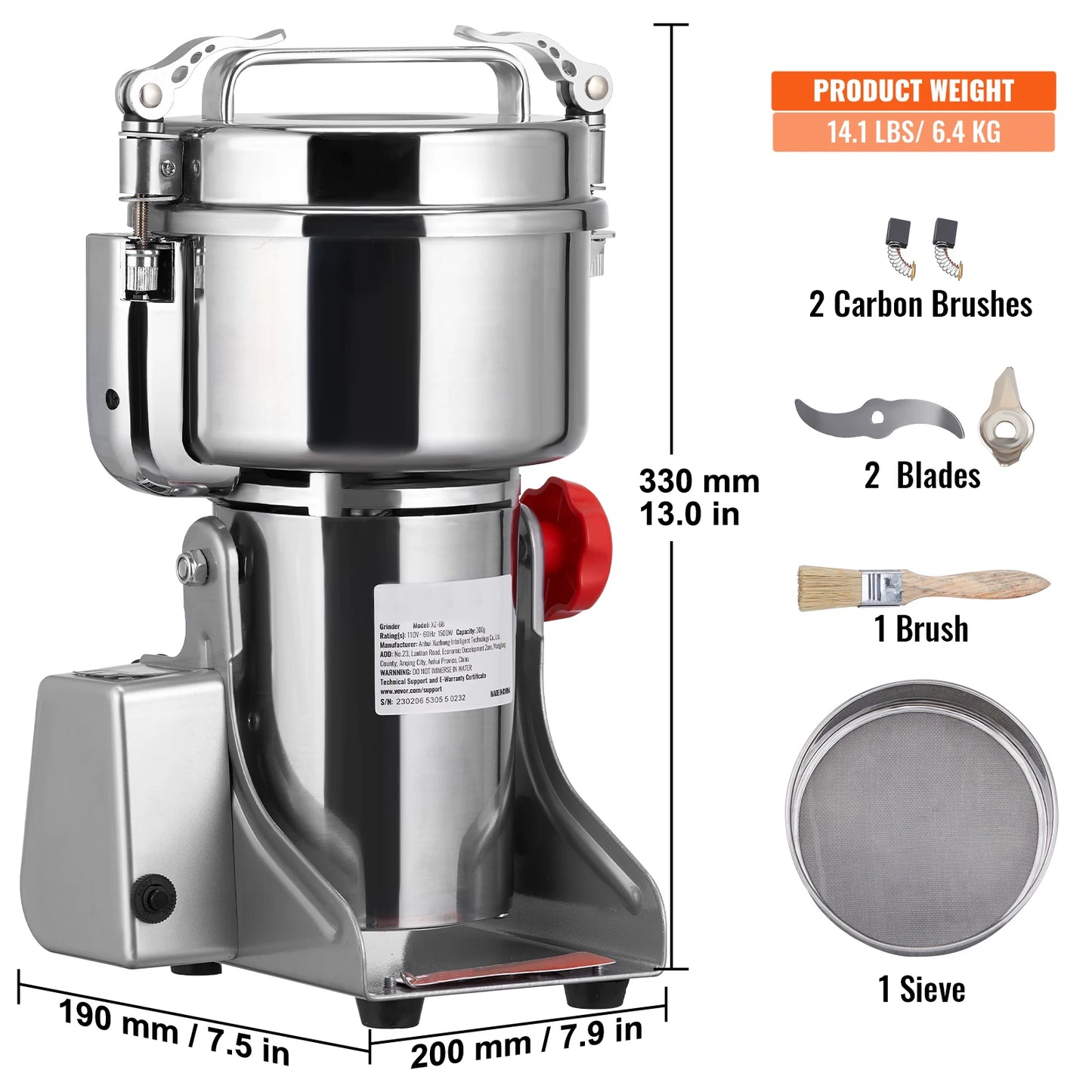 SucceBuy Electric Grain Mill Grinder For Dry Herbs And Spices