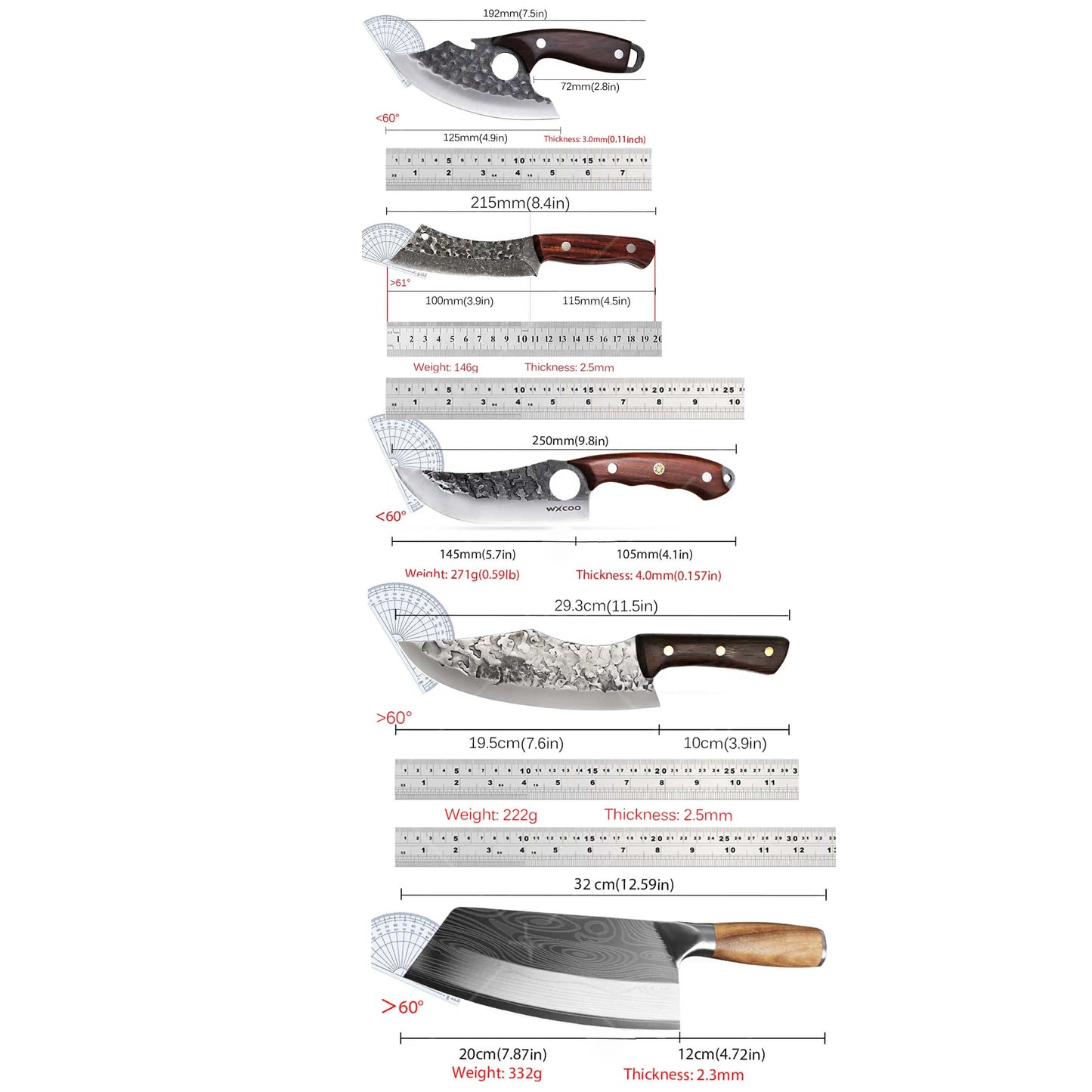 4-7pc Kitchen Chef Knife Set Multipurpose Utility Knives