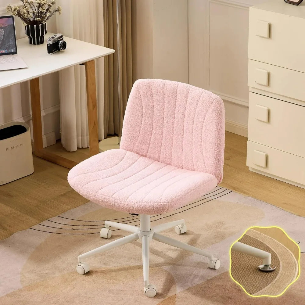 VINGLI Boucle Criss Cross Dual Use Armless Vanity Office Chair
