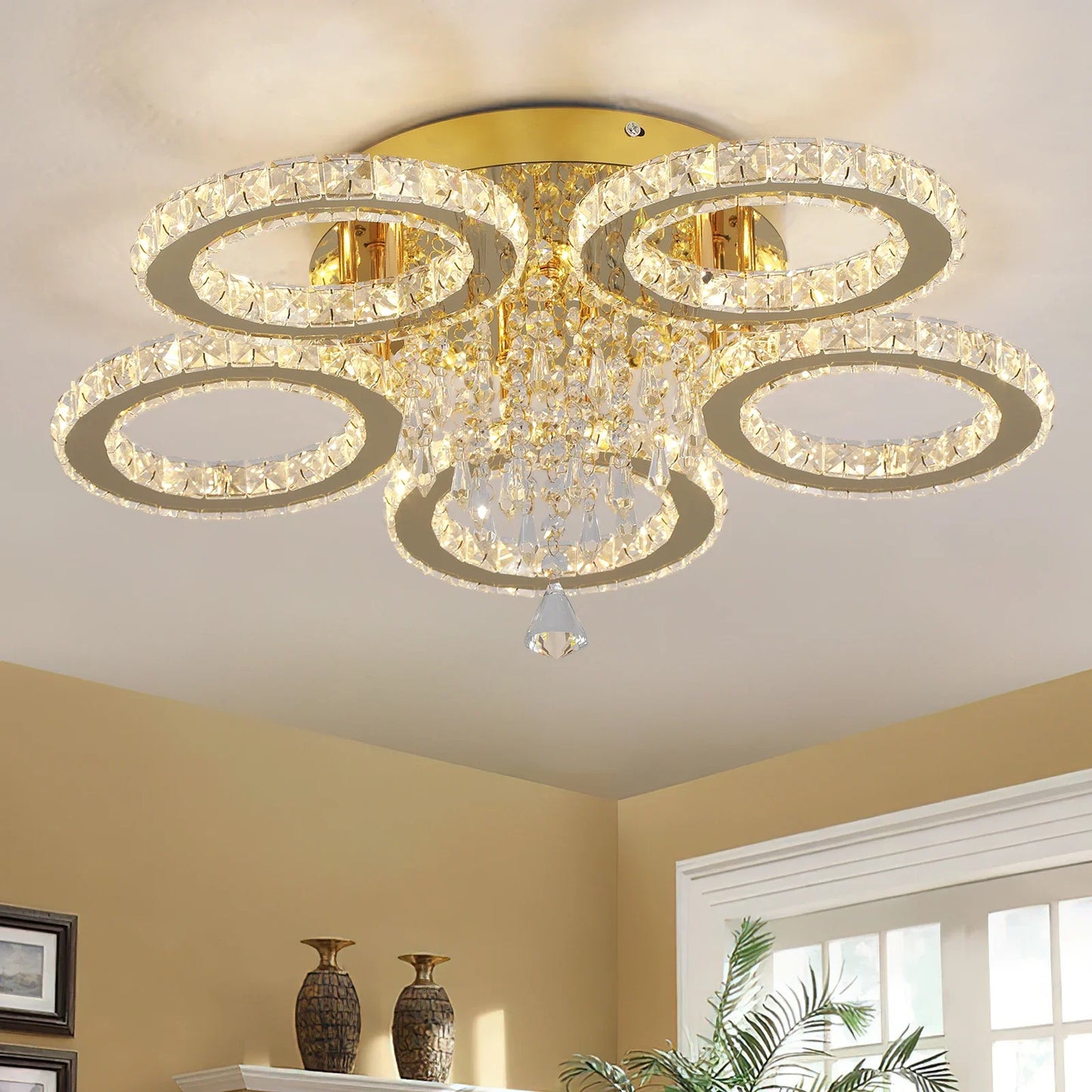VETRULUS LED Ceiling Light Crystal Chandelier For Living Room