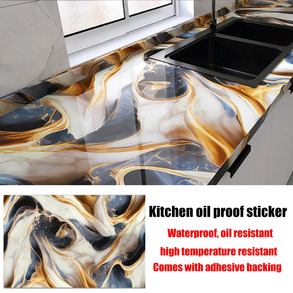 Oil Proof Kitchen Wall Stickers Self Adhesive Protective Wallpaper PVC