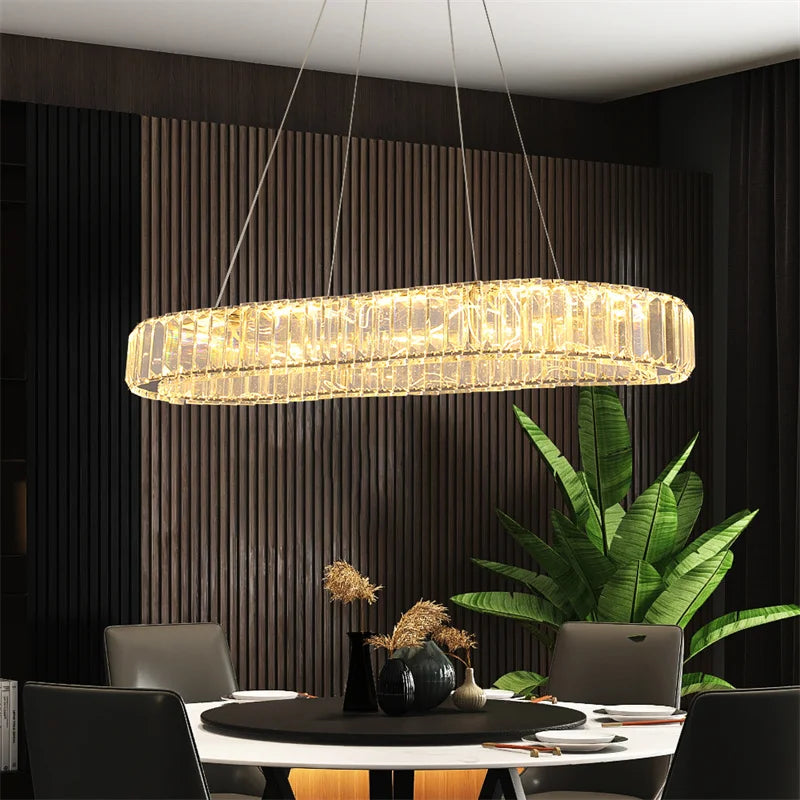 GreeLustr Modern Crystal Chandelier Dining Room Pendant Light