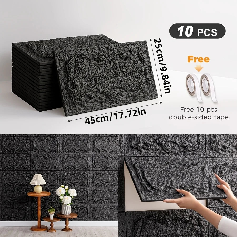 CHEE LYEE 3D Self-Adhesive Stone Wall Panels for Indoor Decor