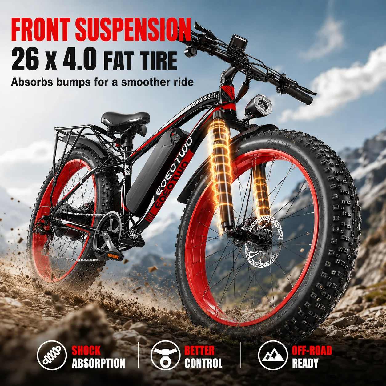 EOEOTWO E01 Fat Tire Electric Bike For Adults All Terrain