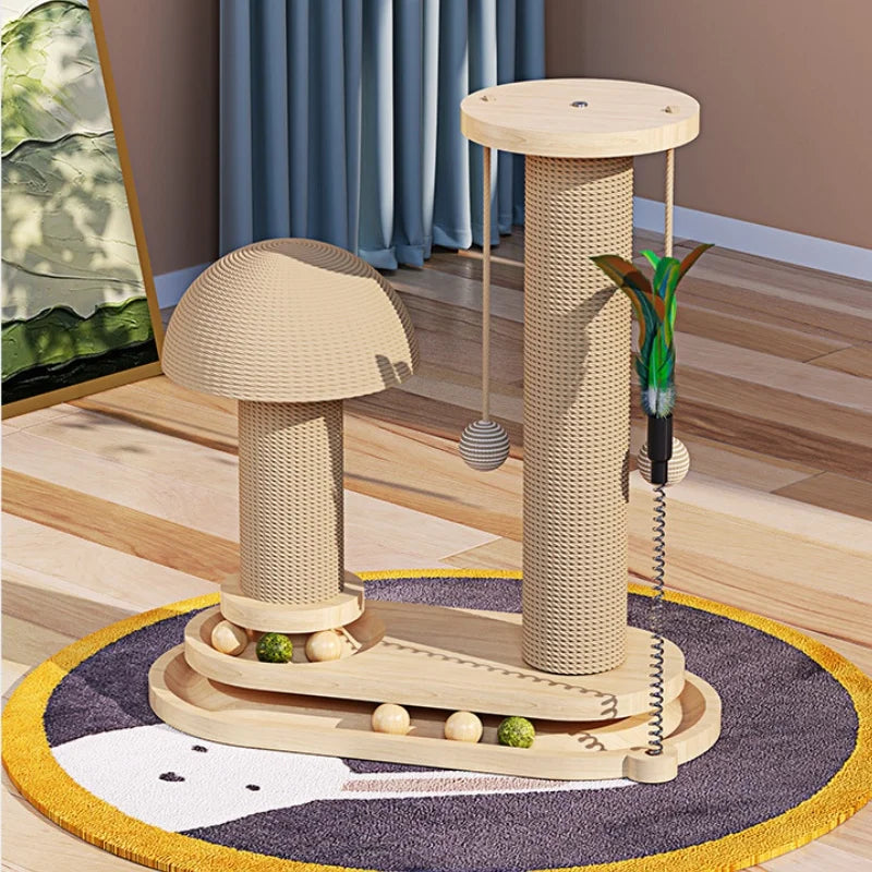 CZBNYX Three Tier Interactive Cat Scratching Post Tower With Jute Ball Track