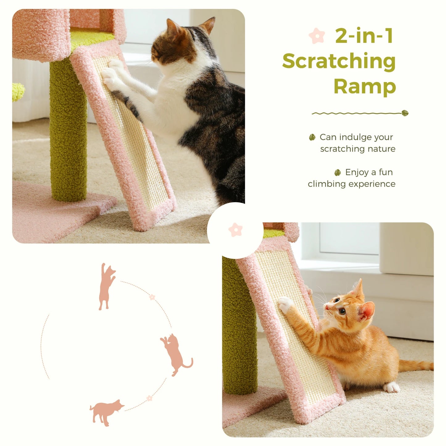 PAWZ Road Flower Cat Tree Multi-Level Cat Tower With Sisal