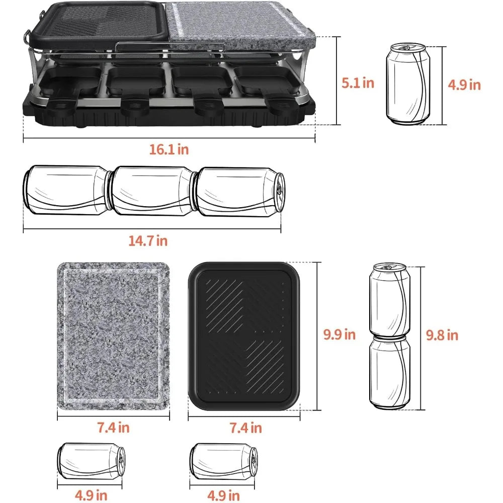 Two in One Smokeless Electric Korean BBQ Grill Raclette