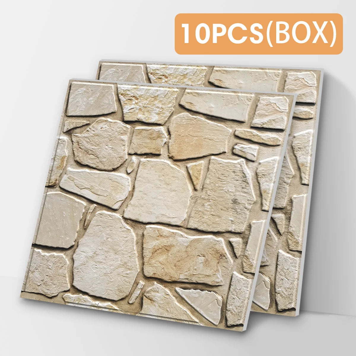 COMSTICKC 3D Faux Stone PVC Wall Panels Waterproof Adhesive