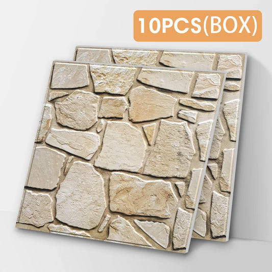 COMSTICKC 3D Faux Stone PVC Wall Panels Waterproof Adhesive