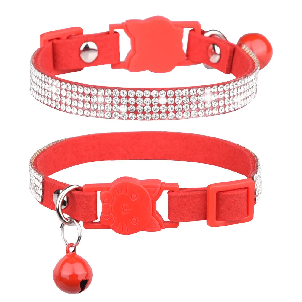 Cat Collar Rhinestone Breakaway Quick Release Safe Kitten