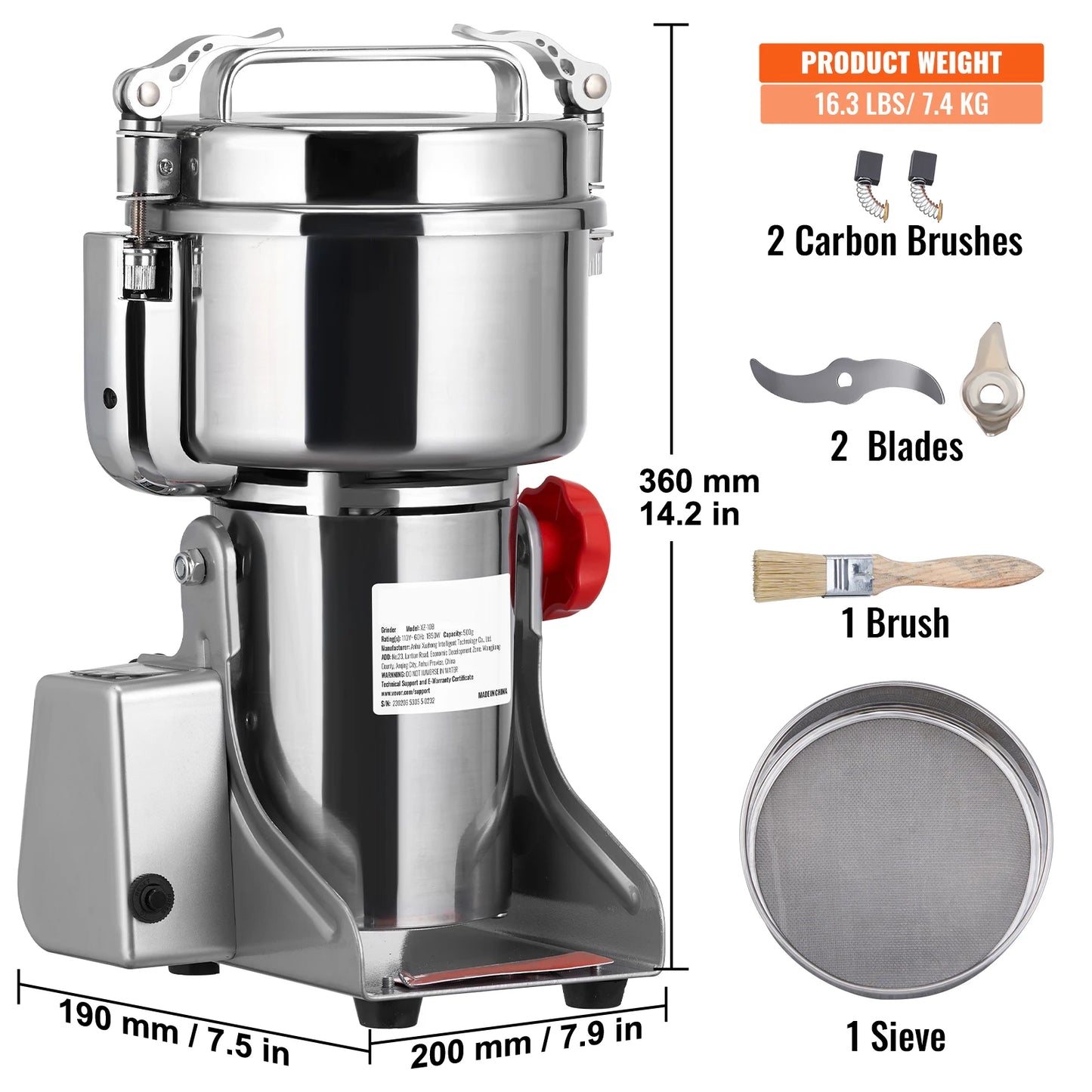 SucceBuy Electric Grain Mill Grinder For Dry Herbs And Spices