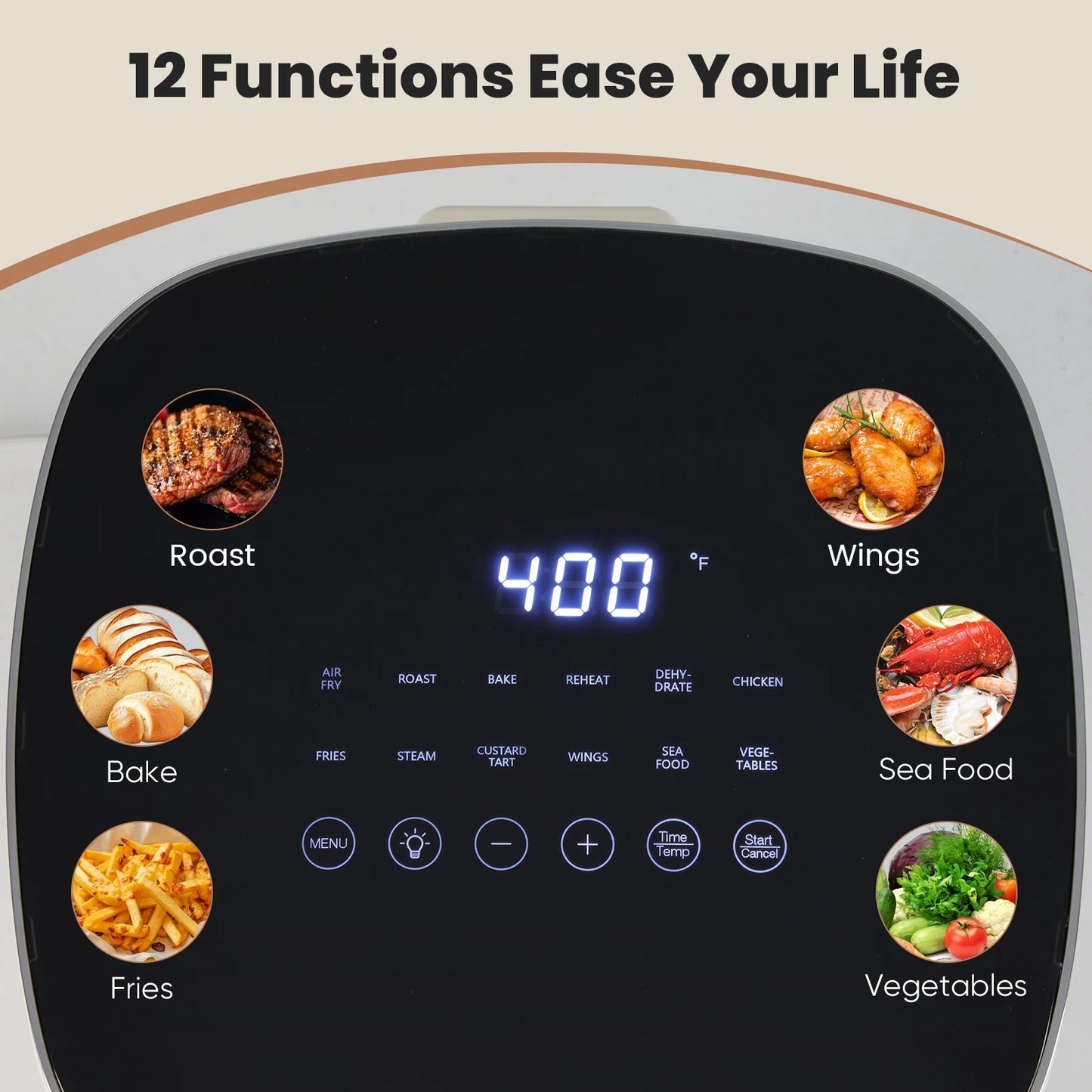 Electric Air Fryer With Window 12 In 1 Versatile Kitchen