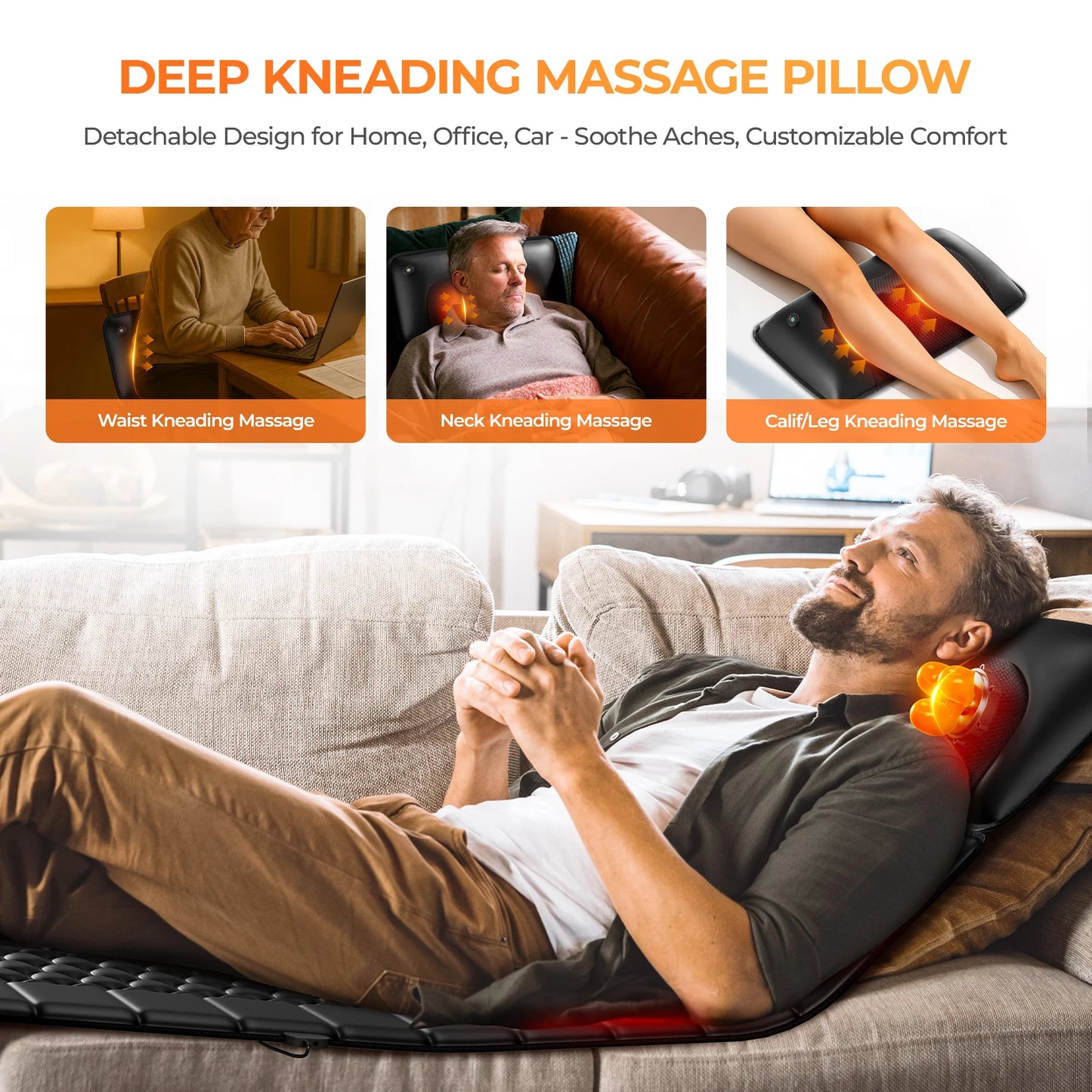HIMOUTA Shiatsu Full Body Massage Mat With Detachable Pad