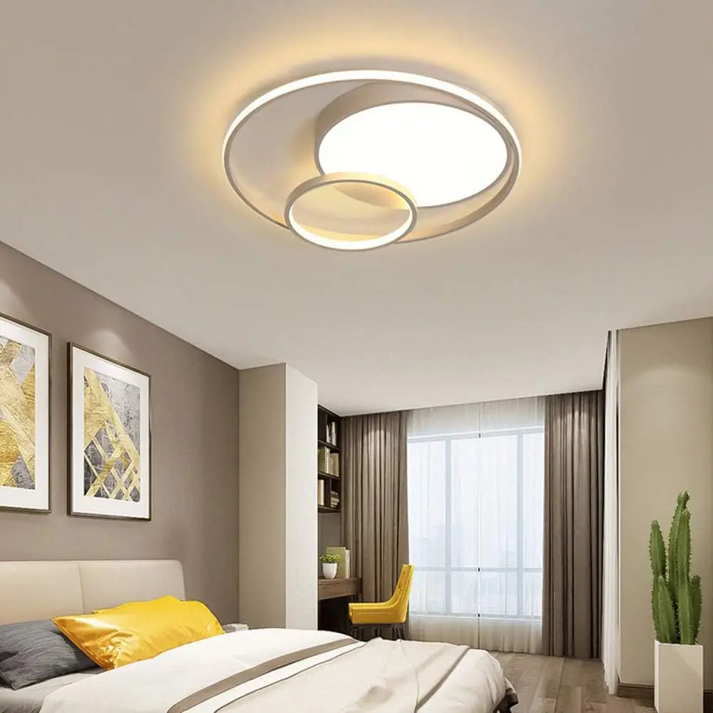 3 Rings LED Flush Mount Ceiling Light Round Chandelier Living Room