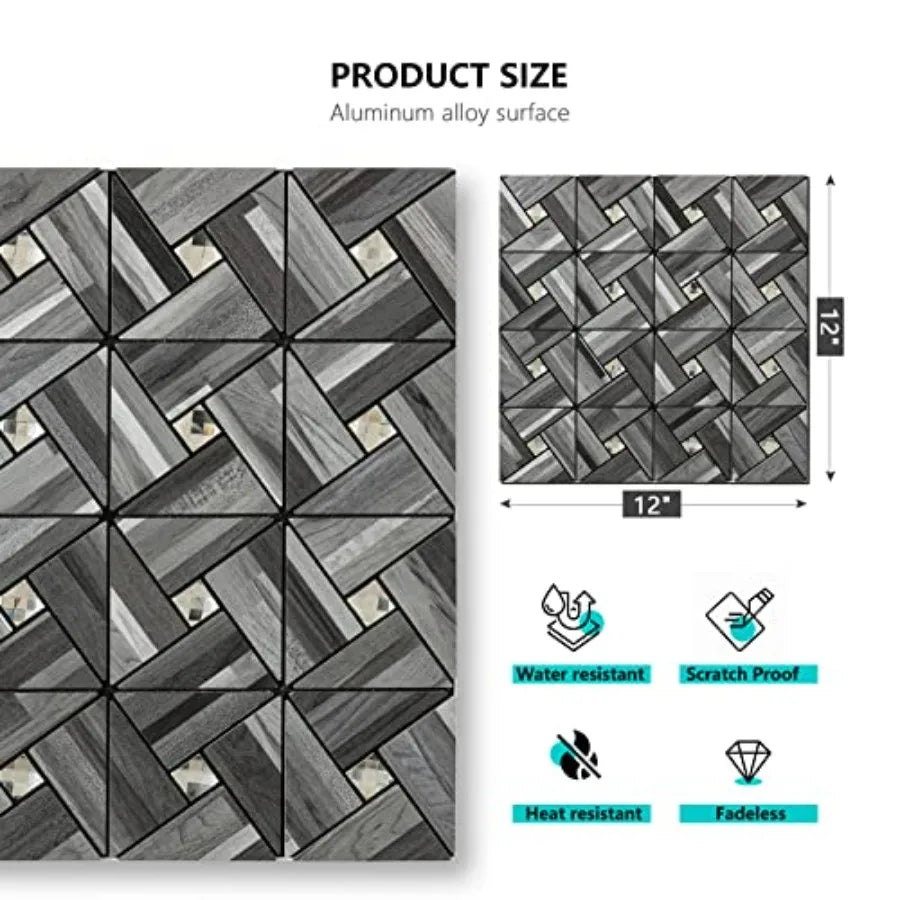 Peel And Stick Backsplash Mosaic Tiles PVC Kitchen Wall Decor
