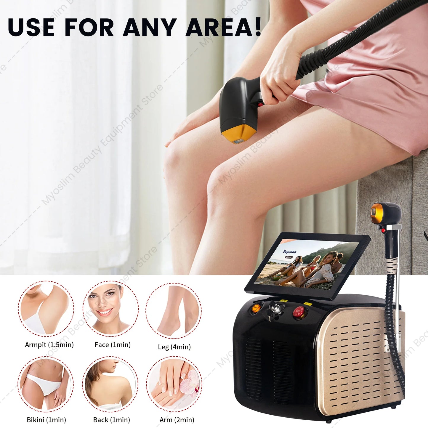 808nm Diode  Hair Removal Machine 4500W Face Permanent Painless Physical Underarm Body Care Depilation Equipment