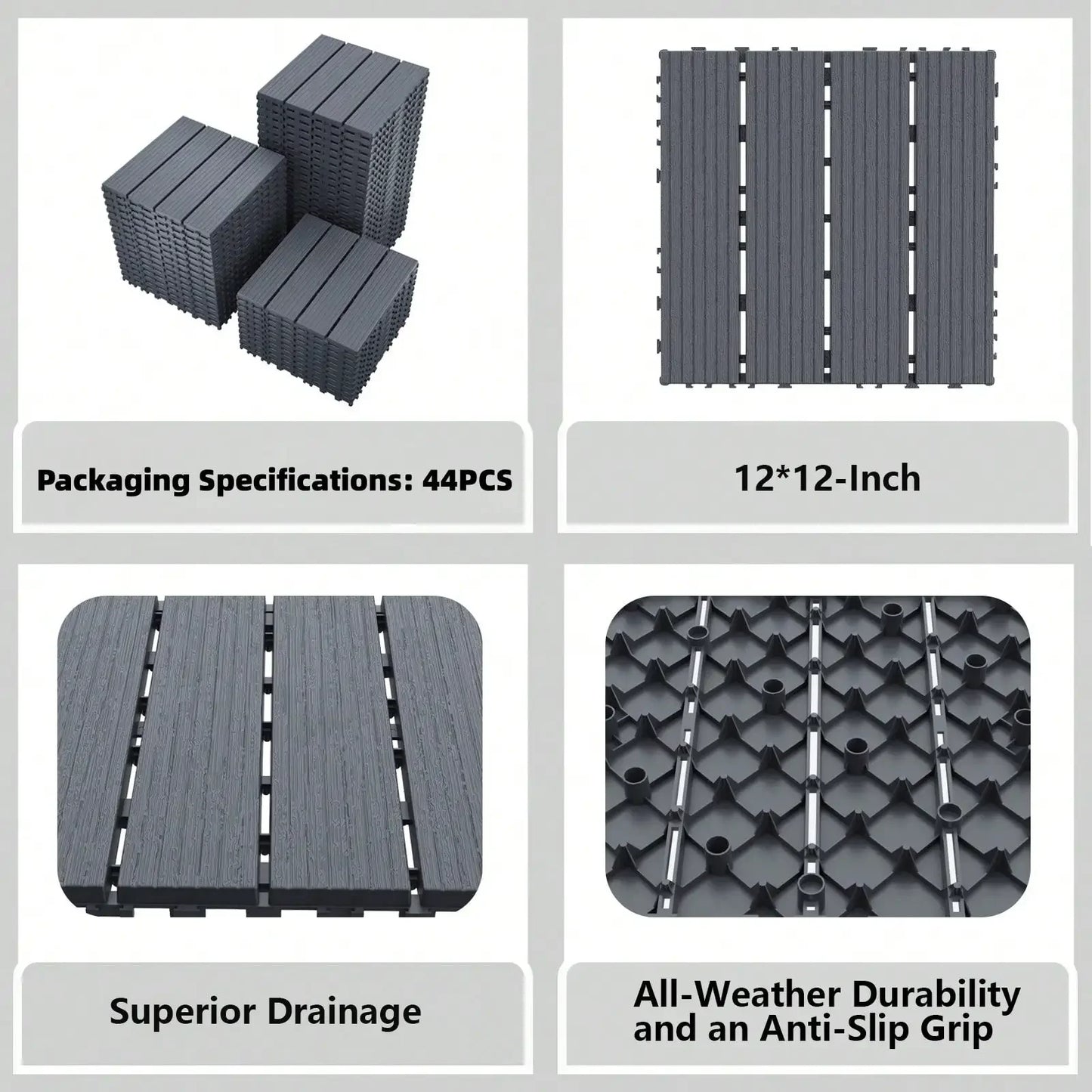 Plastic Interlocking Deck Tiles For Outdoor Patios And Balconies