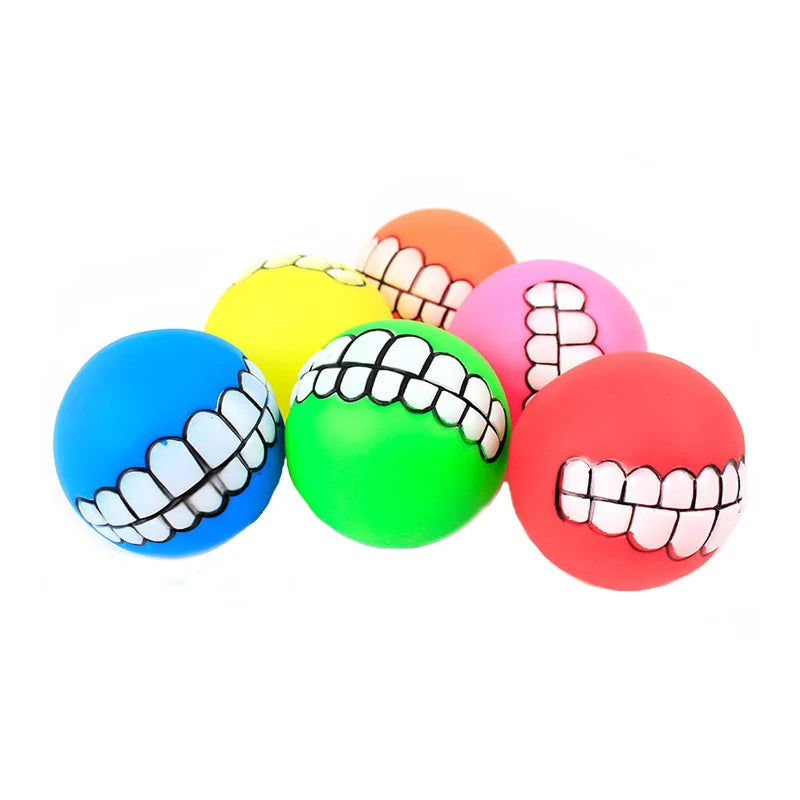 Pawstrip Rubber Squeaky Dog Toy Ball Bite Resistant