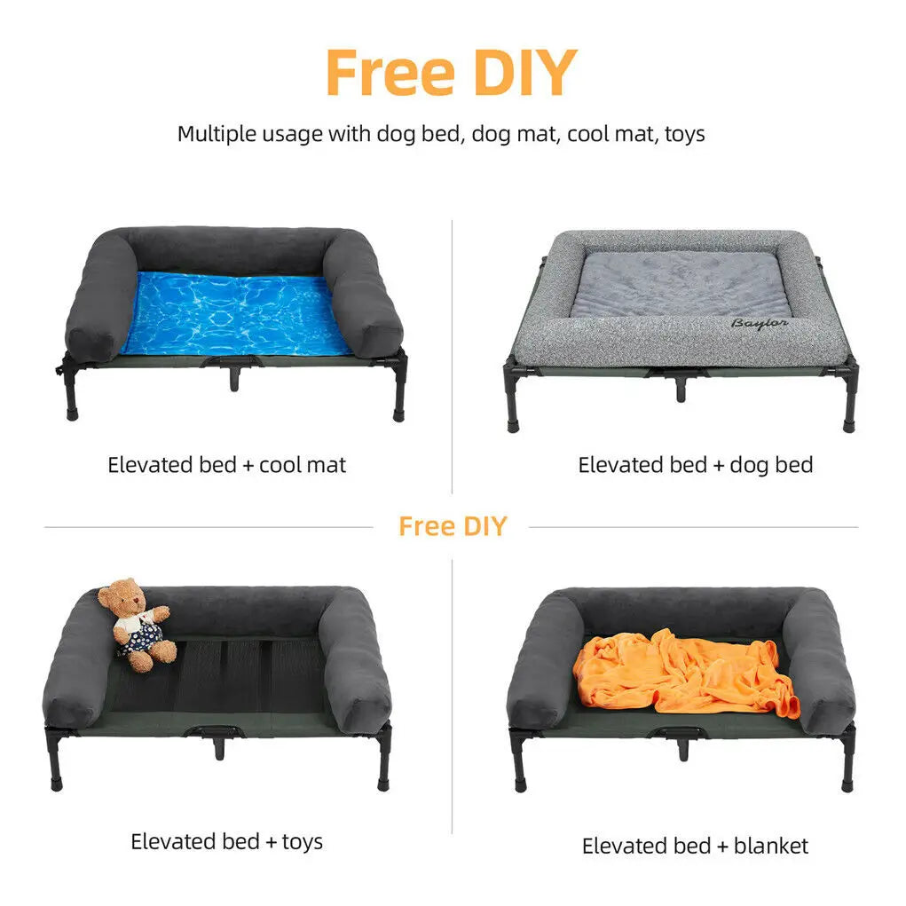 BINGOPAW Elevated Outdoor Indoor Dog Bed With Breathable Mesh