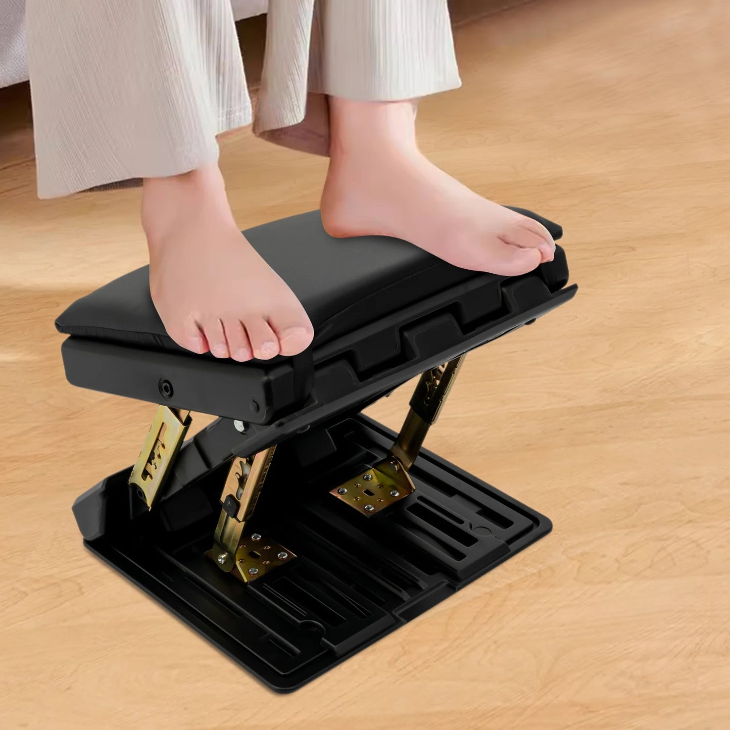Bymaocar Ergonomic Foldable Footrest Adjustable With Four Height Levels
