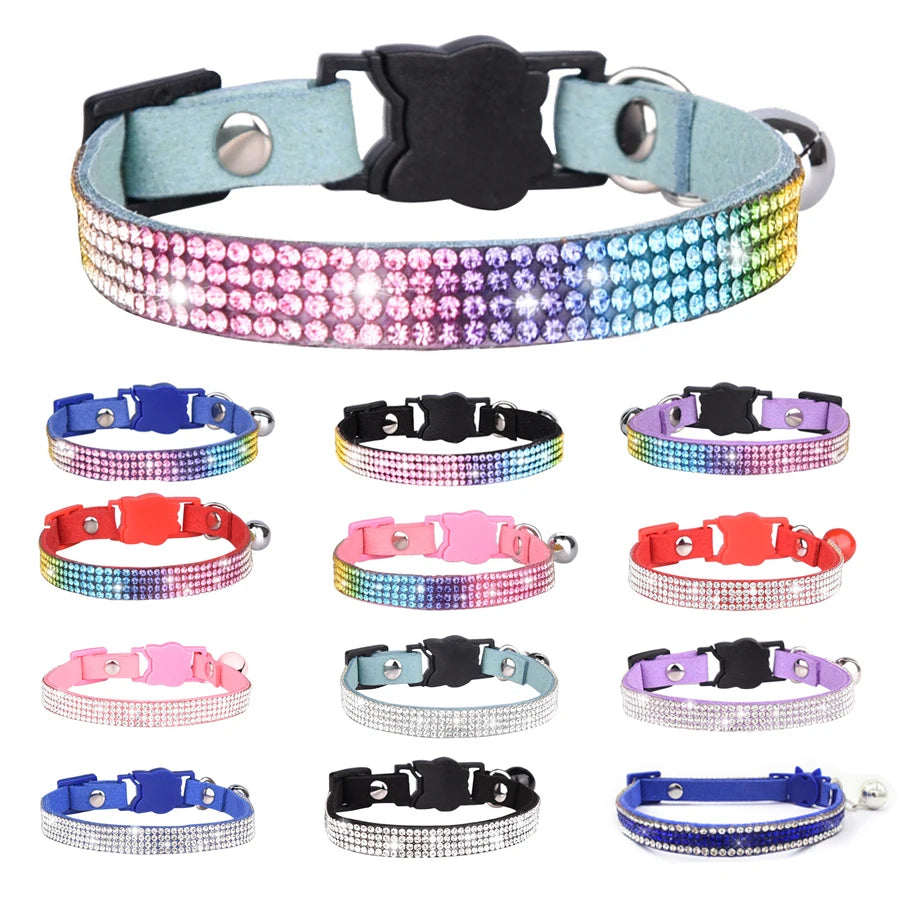 Cat Collar Rhinestone Breakaway Quick Release Safe Kitten
