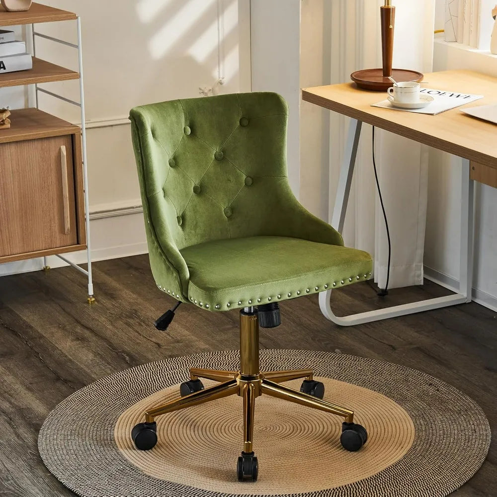 VINGLI Velvet Office Desk Chair Armless Vanity