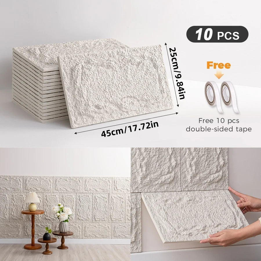 CHEE LYEE 3D Self-Adhesive Stone Wall Panels for Indoor Decor