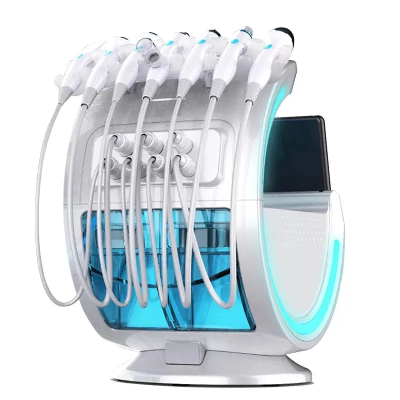 New 7 In 1 Smart Ice Blue Hydra oxyge Dermabrasion Facial Mahcine Skin Cleaning Skin Analyzer Dermabrasion Facial Aquafacial