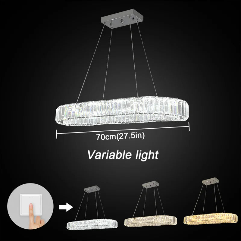 GreeLustr Modern Crystal Chandelier Dining Room Pendant Light