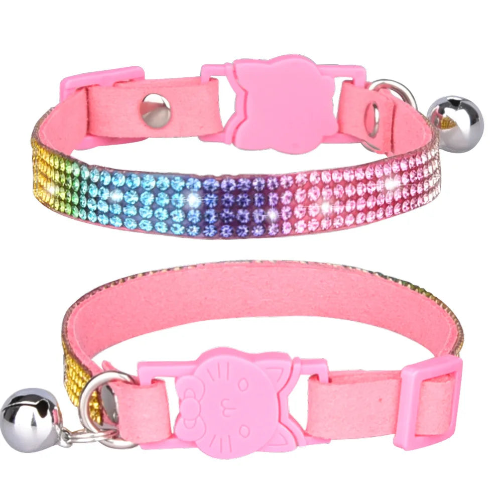 Cat Collar Rhinestone Breakaway Quick Release Safe Kitten
