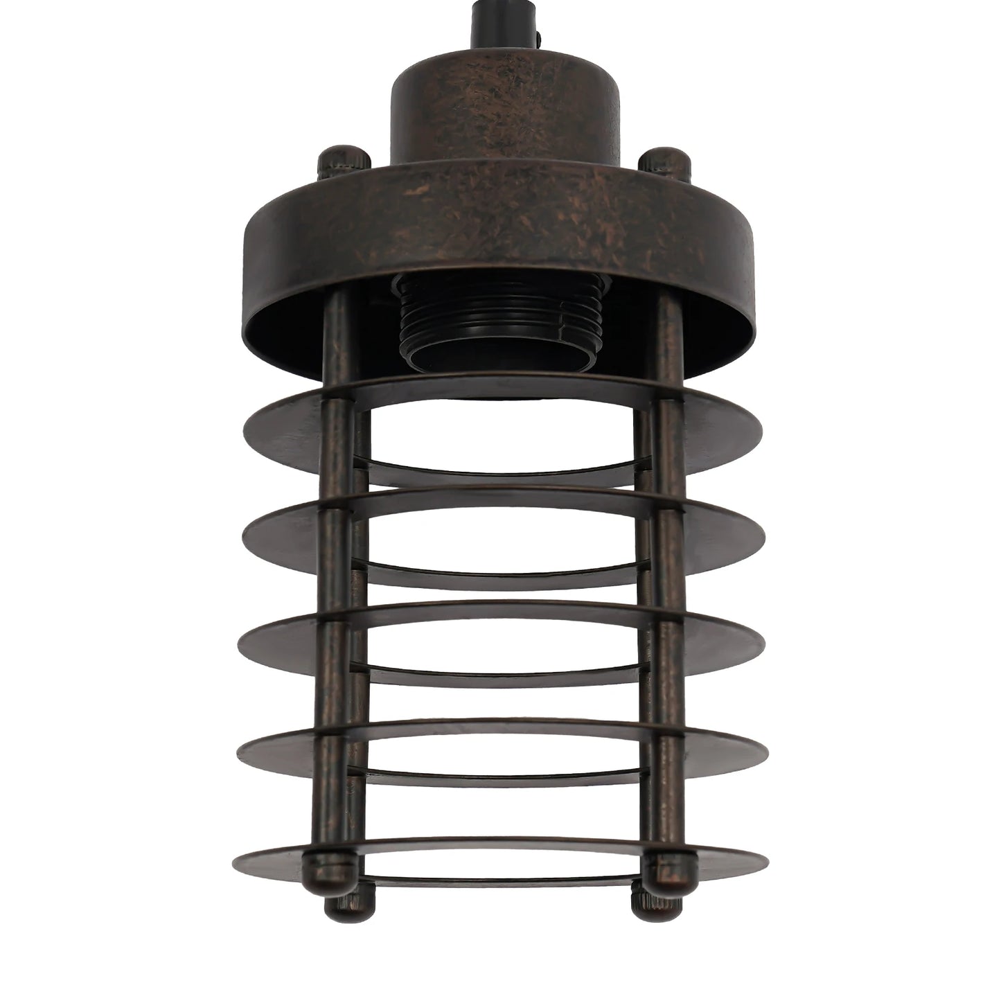 Bymaocar Vintage Industrial Pendant Light E26 Rustic Iron Cage