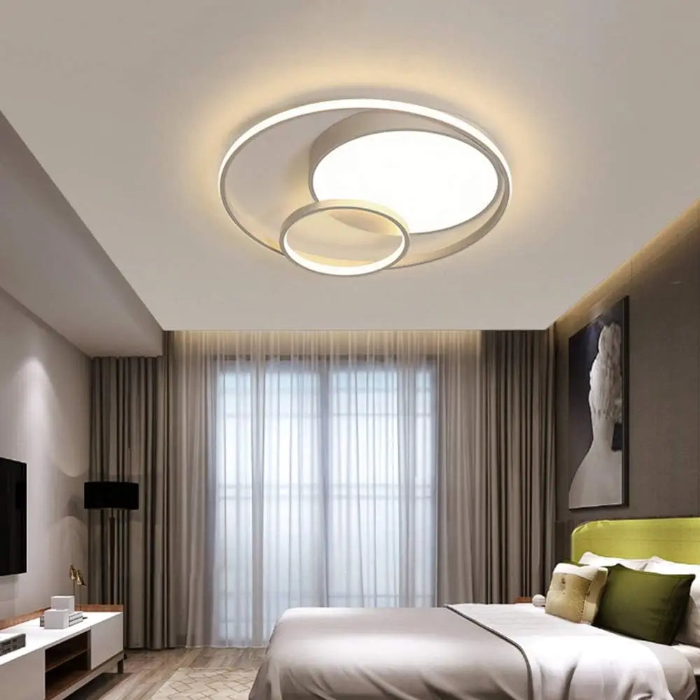 3 Rings LED Flush Mount Ceiling Light Round Chandelier Living Room