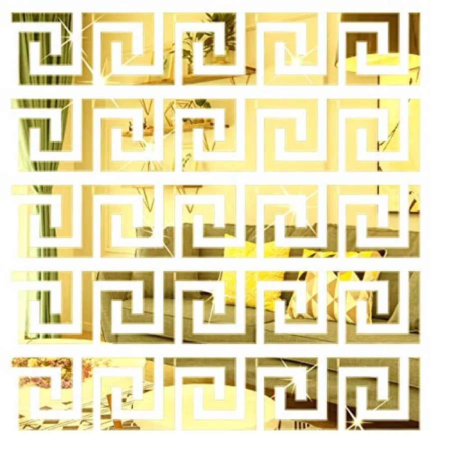 Acrylic Mirror Wall Stickers Peel And Stick Tiles Border Decor