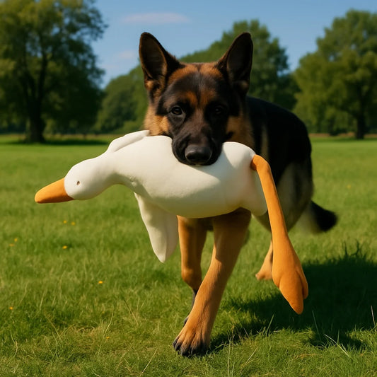 Plush Duck Dog Toy With Realistic Goose Design For Chewing