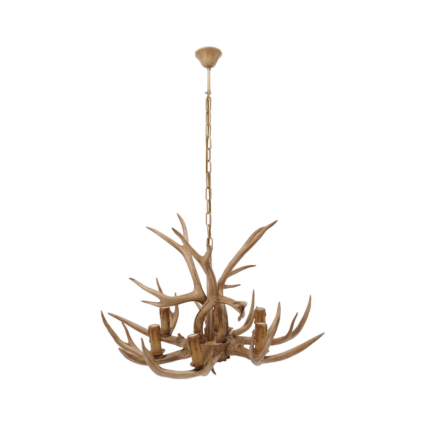 Resin Deer Antler Ceiling Light 110V Six Light Chandelier