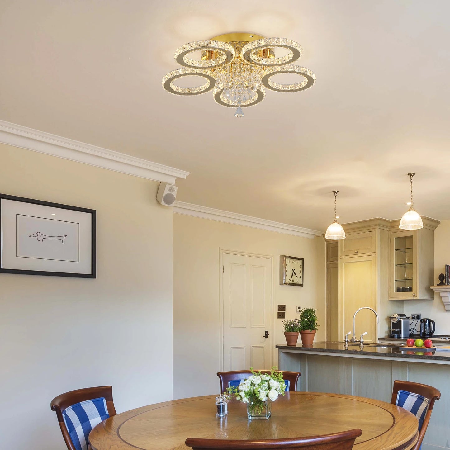 VETRULUS LED Ceiling Light Crystal Chandelier For Living Room