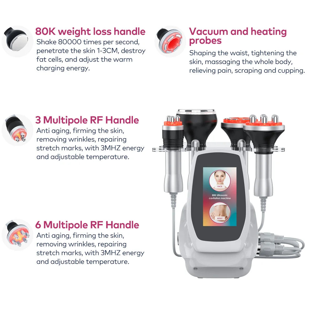 Ultrasonic Cavitation 4in1 Body Slimming Machine Facial Massager
