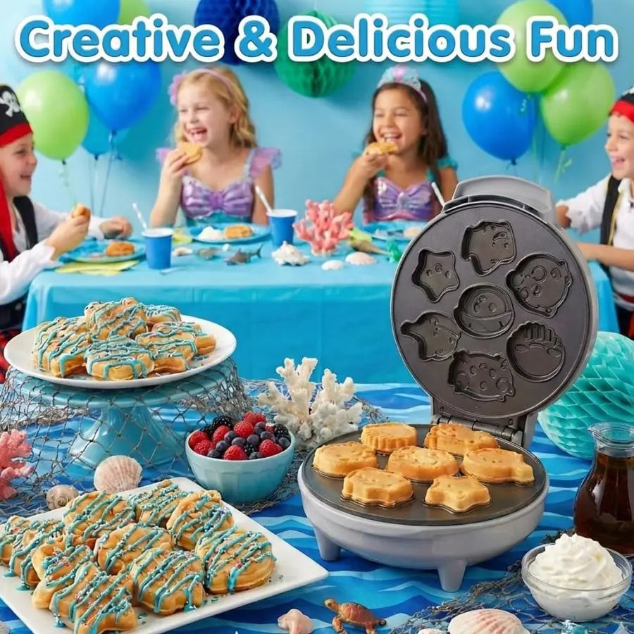 Creature Mini Waffle Maker 7 Ocean Animal Shapes Breakfast Fun