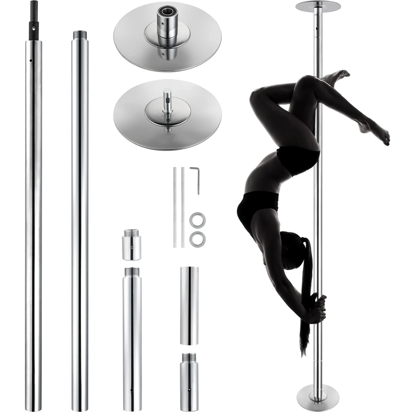 SucceBuy Professional Dancing Pole Kit Spinning Static Portable Stainless Steel